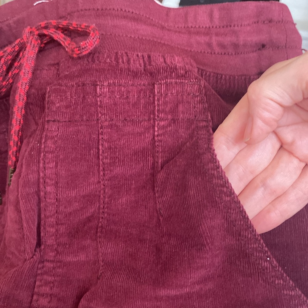 GOODBYE  🌻 anthropology courdaroy burgundy cargo joggers - Picture 7 of 11